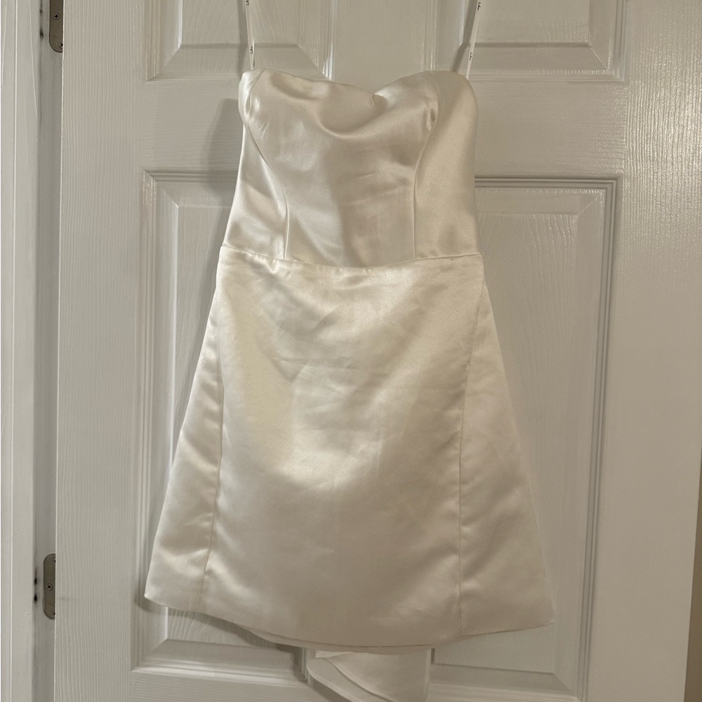 Lulu's Soirée Hour Strapless Bow Mini Dress (Removable Bow)